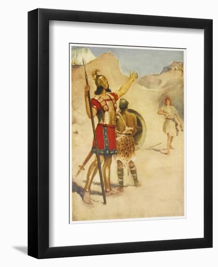 David and Goliath-null-Framed Art Print