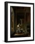 Girl Peeling an Apple-Cornelis Bisschop-Framed Art Print