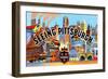 Seeing Pittsburg-Curt Teich & Company-Framed Art Print