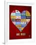 License Plate Art Heart-Design Turnpike-Framed Giclee Print