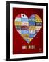 License Plate Art Heart-Design Turnpike-Framed Giclee Print