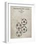 PP587-Sandstone Soccer Ball 4 Image Patent Poster-Cole Borders-Framed Giclee Print
