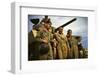 Tank Crew Leaning on M-4 Tank, Ft. Knox, Ky.-null-Framed Photographic Print