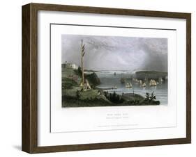 New York Bay as Seen from the Telegraph Station, USA, 1838-R Wallis-Framed Giclee Print