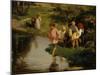 Children Fishing, 1882-Illarion Mikhailovich Pryanishnikov-Mounted Giclee Print