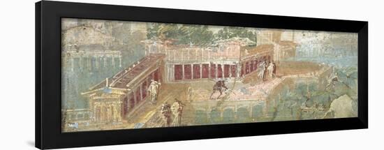 Lakeside or Seaside Villa Landscape, from Stabiae, 1st Century AD-null-Framed Giclee Print