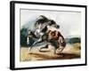 Tiger Attacking a Wild Horse-Eugene Delacroix-Framed Giclee Print