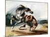 Tiger Attacking a Wild Horse-Eugene Delacroix-Mounted Giclee Print