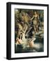 Three maidens swam close to the shore, from 'The Stories of Wagner's Operas' by J. Walker McSpadden-Ferdinand Leeke-Framed Giclee Print