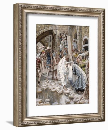 A Holy Woman Wipes the Face of Jesus, Illustration for 'The Life of Christ', C.1886-94-James Tissot-Framed Giclee Print