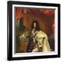 Louis XIV in Royal Costume, 1701 (Detail)-Hyacinthe Rigaud-Framed Giclee Print