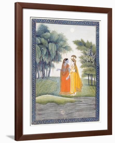 Krishna and Radha Walking by the Jumna in the Moonlight Having Exchanged Clothes, from the…-null-Framed Giclee Print