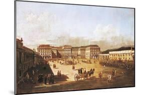 Schoenbrunn Palace Seen from the Yard of Honor Side, Vienna, 1759-1760-Bernardo Bellotto-Mounted Giclee Print