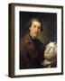 Portrait of Giuseppe Franchi, Half-Length, Holding a Bust of Homer, C.1771-73-Anton Raphael Mengs-Framed Giclee Print