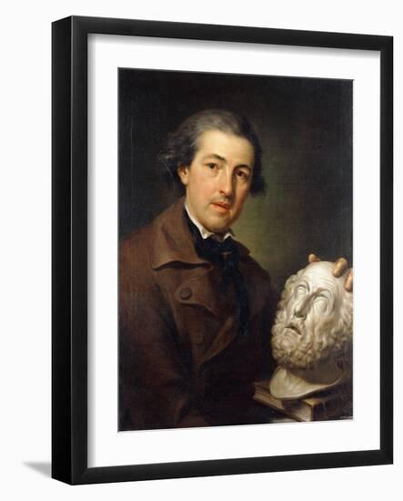 Portrait of Giuseppe Franchi, Half-Length, Holding a Bust of Homer, C.1771-73-Anton Raphael Mengs-Framed Giclee Print