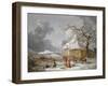 A Fall on the Ice-George Morland-Framed Giclee Print