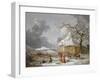 A Fall on the Ice-George Morland-Framed Giclee Print