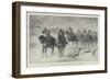 Armies of the Continent, Austrian Uhlans Patrolling in a Snow-Storm-Johann Nepomuk Schonberg-Framed Giclee Print