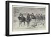 Armies of the Continent, Austrian Uhlans Patrolling in a Snow-Storm-Johann Nepomuk Schonberg-Framed Giclee Print