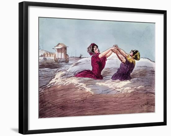 Bathing-Cham-Framed Giclee Print