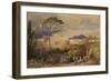 The Colosseum and Alban Mount (W/C and Gouache over Pencil, Chalk and Ink)-Samuel Palmer-Framed Giclee Print