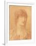 Head of a Young Girl, 1890 (Red Chalk on Buff Paper)-Simeon Solomon-Framed Giclee Print