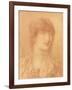 Head of a Young Girl, 1890 (Red Chalk on Buff Paper)-Simeon Solomon-Framed Giclee Print