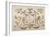 Strapwork Cartouche Associated with the Set of His Roman Views (Pen and Brown Ink with Brown Wash o-Sebastian Vrancx-Framed Giclee Print