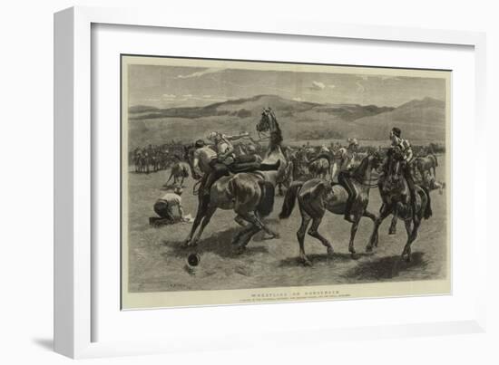 Wrestling on Horseback-William Small-Framed Giclee Print