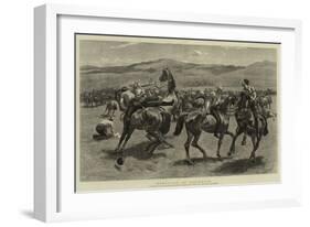 Wrestling on Horseback-William Small-Framed Giclee Print