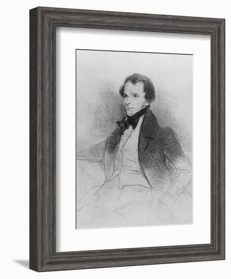 Prosper Mérimée, 1829-Achille Deveria-Framed Giclee Print