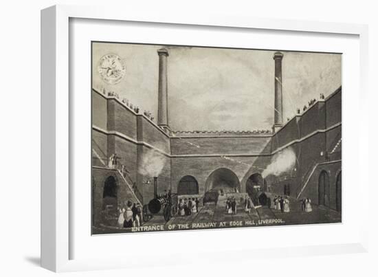 Entrance of the Railway at Edge Hill, Liverpool-null-Framed Giclee Print