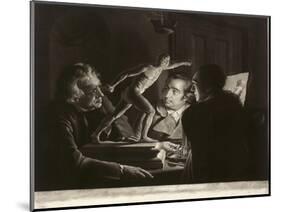 Three Persons Viewing the Gladiator by Candlelight, Engraved by William Pether, 1769-Joseph Wright of Derby-Mounted Giclee Print