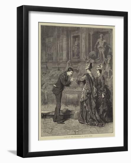 A Sip at the Fountain of Trevi, Rome-null-Framed Giclee Print