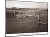 Sikorsky S-42 through the Golden Gate under Construction, San Francisco, 1935-Clyde Sunderland-Mounted Art Print