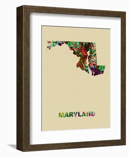 Maryland Color Splatter Map-NaxArt-Framed Art Print