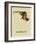 Maryland Color Splatter Map-NaxArt-Framed Art Print