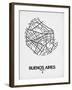 Buenos Aires Street Map White-NaxArt-Framed Art Print