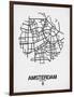 Amsterdam Street Map White-NaxArt-Framed Art Print