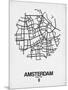 Amsterdam Street Map White-NaxArt-Mounted Art Print