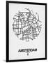 Amsterdam Street Map White-NaxArt-Framed Art Print