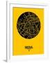 Seoul Street Map Yellow-NaxArt-Framed Art Print