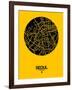 Seoul Street Map Yellow-NaxArt-Framed Art Print