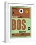 BOS Boston Luggage Tag 1-NaxArt-Framed Art Print