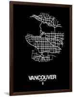 Vancouver Street Map Black-NaxArt-Framed Art Print