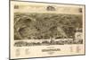 Staunton, Virginia - Panoramic Map-Lantern Press-Mounted Art Print