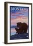 Momma Bear and Cub, Montana-Lantern Press-Framed Art Print