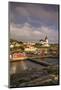 Sweden, Bohuslan, Tjorn Island, Skarhamn, town skyline with Skarhamn church, sunset-Walter Bibikow-Mounted Photographic Print