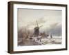 A Frozen River Landscape with a Windmill-Sir Lawrence Alma-Tadema-Framed Giclee Print